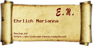 Ehrlich Marianna névjegykártya